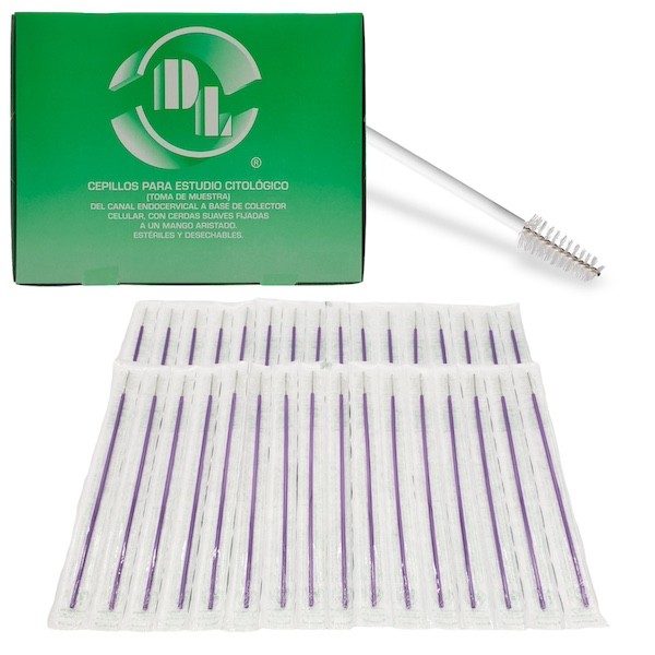 Cepillo para estudio citológico, cerdas suaves, estéril. Pieza