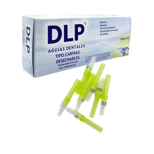 Aguja dental calibre 30 corta. Caja con 100 piezas