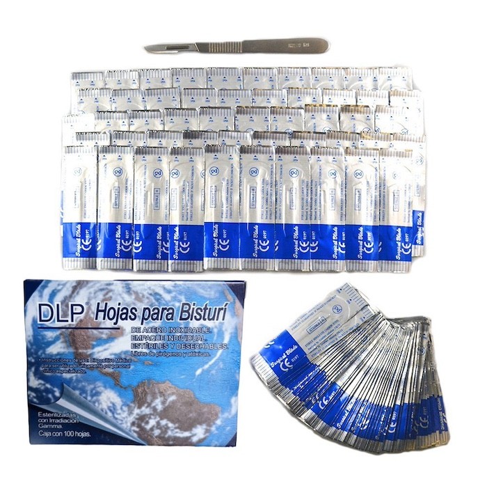 Hoja Para Bisturí de acero inoxidable 15 Envase con 100 piezas.
