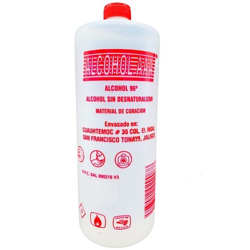 Alcohol Etílico 96° ALC Sin desnaturalizar 1 Litro