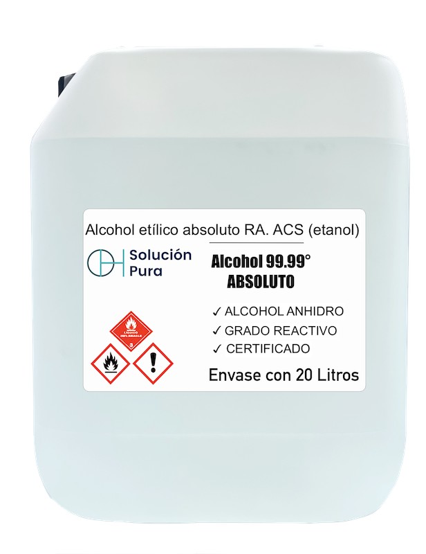 Alcohol etílico absoluto 99.99º RA. ACS. envase 20L