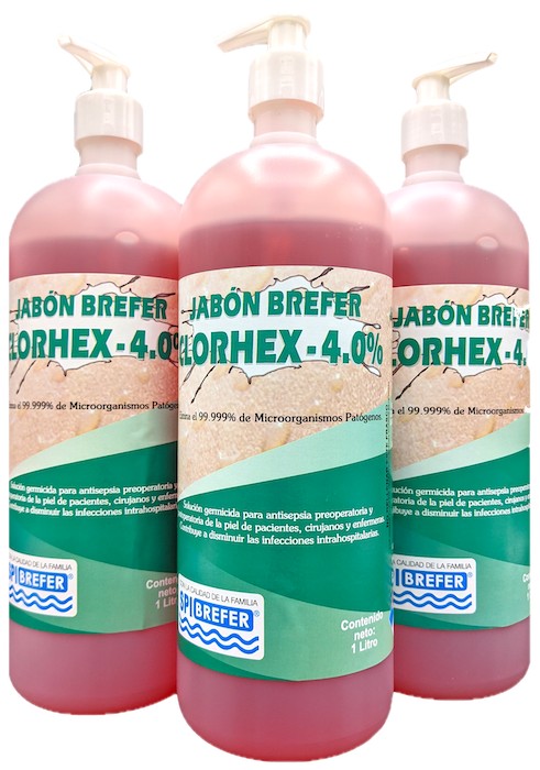 Jabón Quirúrgico con Gluconato de Clorhexidina 4%. Envase 1 Litros