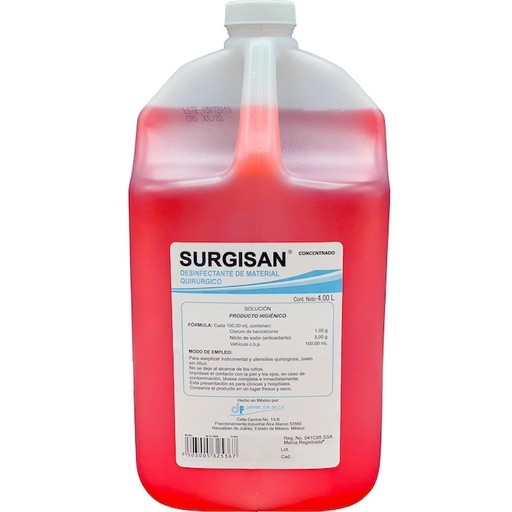 Desinfectante Concentrado Cloruro Benzalconio 4L (rojo)