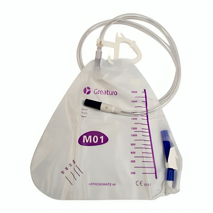 Bolsa recolectora de orina para cama de larga duración de 2000 ml.